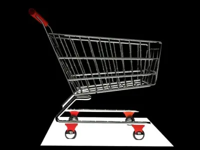 Shopping Cart 3D Modell Textured  Free 3D model
