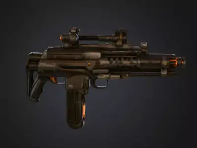 Futuristic Blaster 3D Model Low-poly 3D model