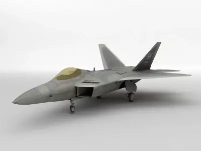 F-22 Raptor Jet Aircraft Low-poly 3D model