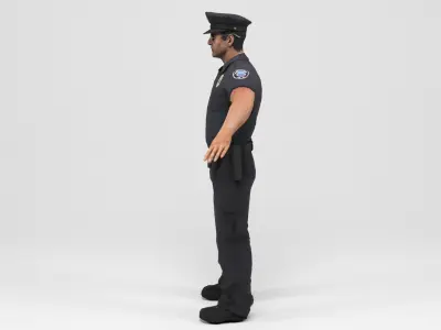 Policeman 1 police officer Low-poly 3D model