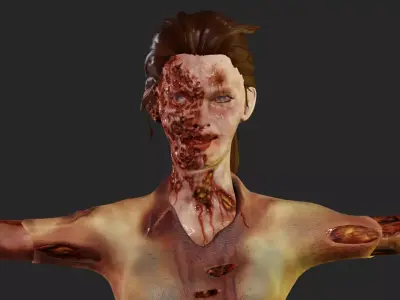 Female Zomebie by Pimmy Free low-poly 3D model