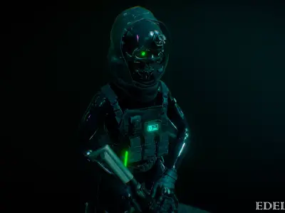 Police girl 3D model