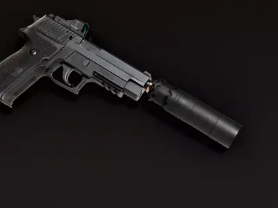 Rugged Suppressors Obsidian 9mm Handgun Suppressor Low-poly 3D model