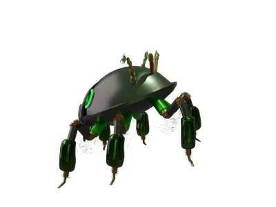 Futuristic cyborg Spider 3D Model Arachnid Design for games  Low-poly 3D model