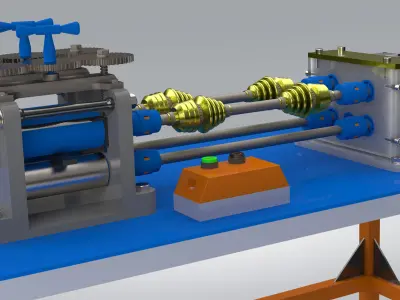 Motorized Industrial Rolling Mill 3D Model for Metal Forming  3D model