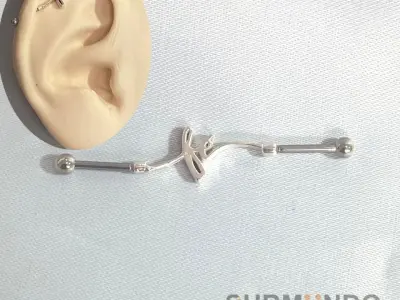 Set 3 model Piercing script Faith industrial barbell  3D print model