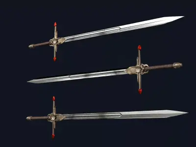 Elven Hunter Sword Low-poly 3D model purchase