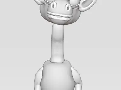 Cute cartoon model rigged giraffe  3D model