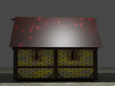 Low Poly House Very Simple It is work very good in UE  Free 3D model