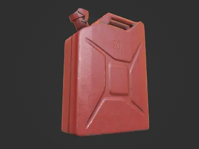Red Jerry Can Low-poly 3D model