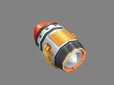 Cartoon missile rocket launcher  Low-poly 3D model