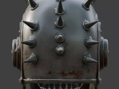 Wasteland Skull Spike Helmet 3D Model Low-poly 3D model