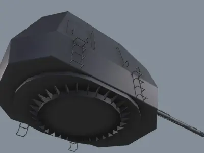 Ship Gun A-192M Low-poly 3D model
