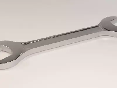 Wrech stainless steel handle Low-poly 3D model