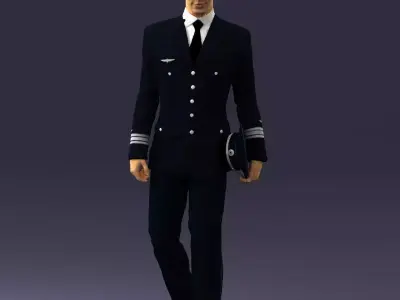 Male pilot in uniform 0296 3D Print Ready 3D print model