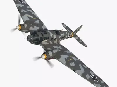 Heinkel He 111 5J-ES Low-poly 3D model
