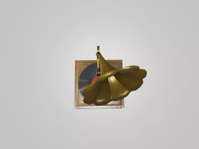Vintage Horn Player - Antique Phonograph 3D Model Low-poly 3D model