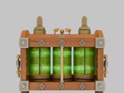 Steampunk Style Mechanical Texture Low-poly 3D model