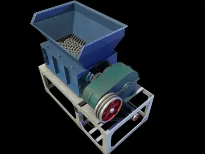 Metal Shredder animated Low-poly 3D model