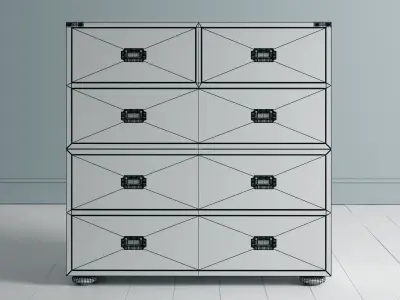 Military Style Safari Chest 3D model purchase