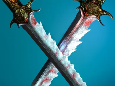 Ice Dagger Low-poly 3D model