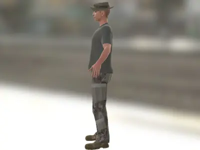 Tobey Maguire as Army Officer Low-poly 3D model