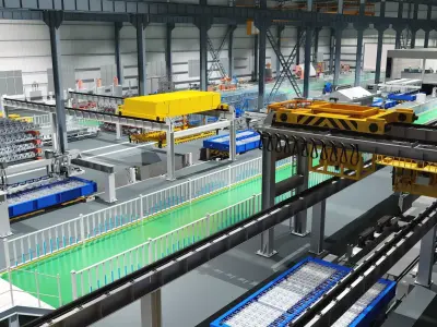 Factory Interior - Workshop 3D model