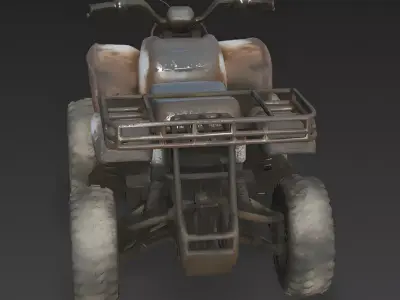 Realistic Weathered Abandoned ATV Quad Bike 3D Model Low-poly 3D model