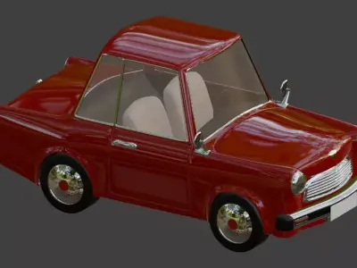 Red Vintage Classic Car 3D model