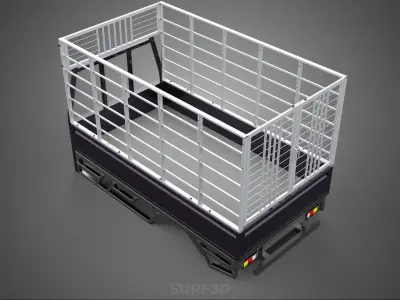 CAGE ENCLOSURE PICKUP FLAT DECK TRUCK CARGO BED FRAME REAR BODY 3D model