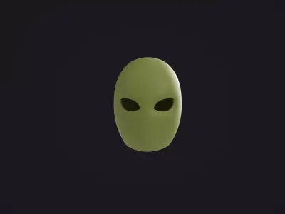 Green alien mask 3D model