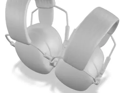 Earmuff white mesh obj 3d model Free 3D print model