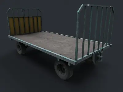 Airport Luggage cart Low poly model Low-poly 3D model