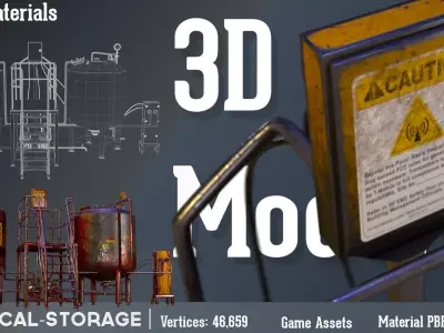 Chemical-storage Low-poly 3D model