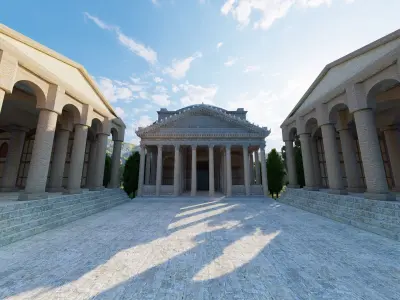 Parthenon-Historical Greek Temple 3D model 3
