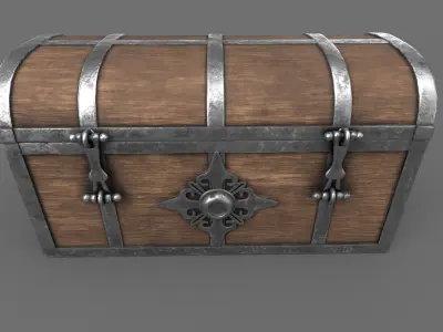 Treasure Chest Closed Game Ready Low-poly 3D model