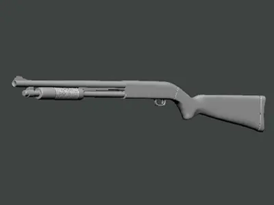 3D Model-GUN0003 shotgun 3D print model