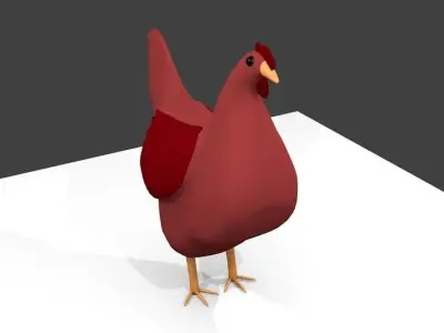 chicken cardinal canvas 3D model