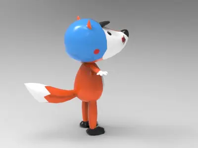 Fox 3d model for game  Free low-poly 3D model