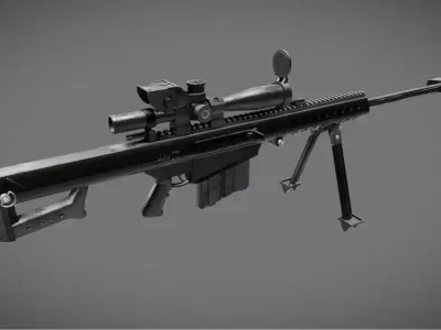 Sniper Rifle Low-poly 3D model 3