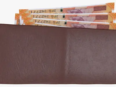 India 200 Rupee Wallet Money Purse 3D model