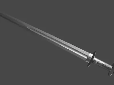 Excalibur sword with Khora handle Low-poly 3D model