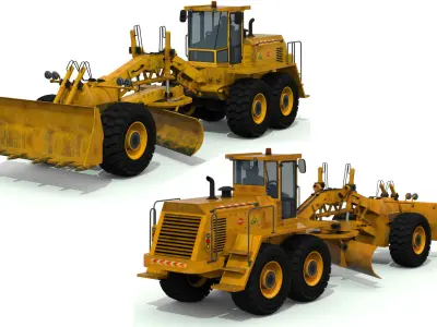 Grader truck Low-poly 3D model