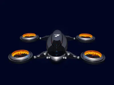 SCI-FI 3D drone for gaming or movie assets Low-poly 3D model
