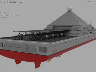 UNS-Converso  Super-Destroyer Low-poly 3D model