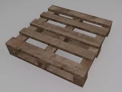Low Poly Wood Pallet Pack  3 Variants Low-poly 3D model