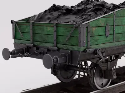 Train  railway platform 3D model