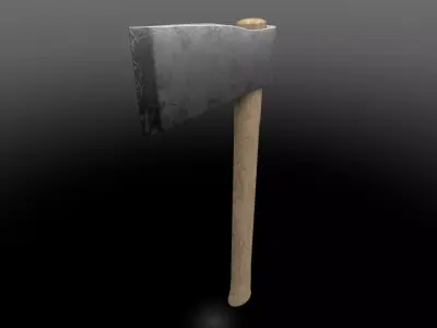Metallic Axe Low-Poly PBR game ready Low-poly 3D model