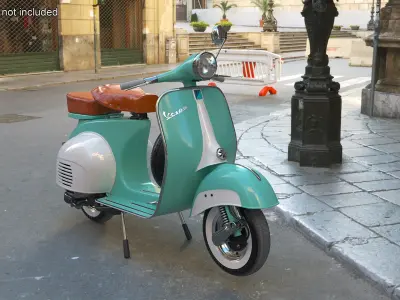 Vintage Vespa 125 Scooter Green 3D model