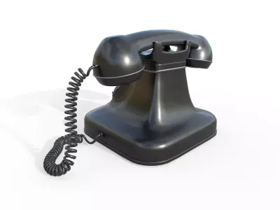 Retro phone Low-poly 3D model
